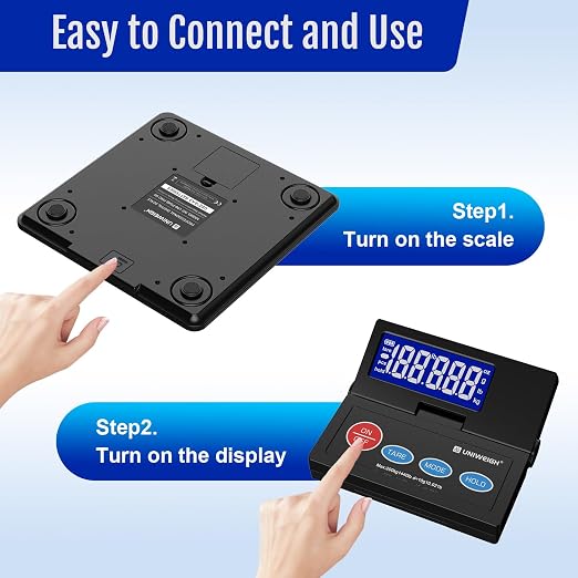 UNIWEIGH 440lb Postal Scale 10g Accuracy Digital Shipping Scale | Postage Scale with Alloy Steel Platform,USB-A/Battery Power,LCD/Tare/Hold/Auto-Off,Mail Scale for Small Business Packages
