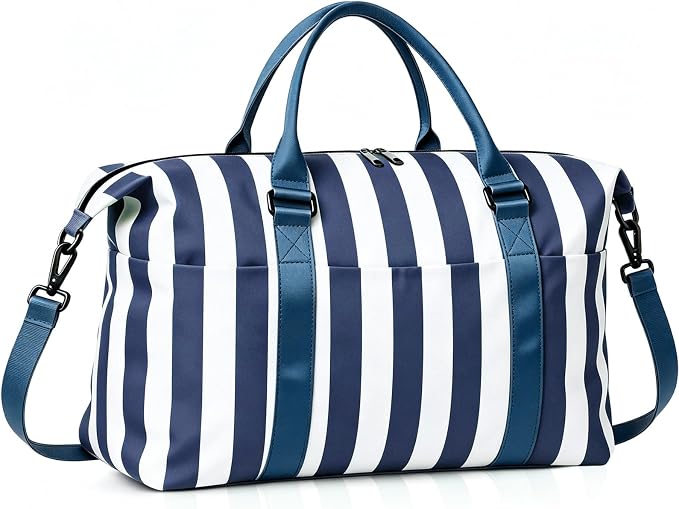 Travel Duffle Bag for Women, Carry On Weekender Tote with Trolley Sleeve | Waterproof overnight bag for gym, sports, hospital stays, labor and delivery; spacious carry-on design for short trips.
