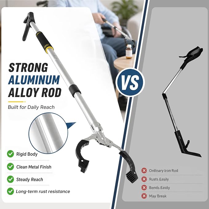 Heavy-Duty Reacher,Trash Pick Up Stick 53 inch Trash Grabbers with 360° Rotatable Function Multi-Purpose Trash Grabber for Home Garage Yard and Outdoor Use.