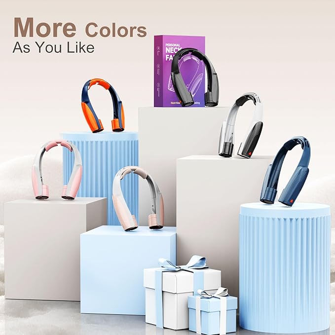 8000mAh Portable Neck Fan with 6 Powerful Speeds, 20H Runtime Cooling Fan | USB-C Rechargeable Fan,Hands-Free 360° Cooling Neck Fan,Wearable Personal Fan Gift for Women Men Outdoor