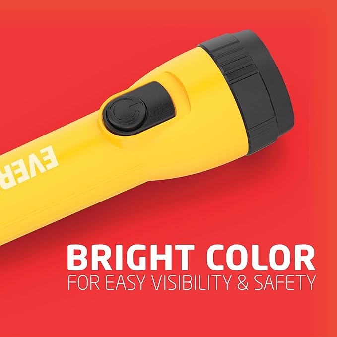 Eveready LED Flashlight Bright Reliable Flashlights for General Purpose, Great for Camping, Car, Emergency Storm Power Outage Handheld Flashlight (Batteries Included) (Pack of 16)