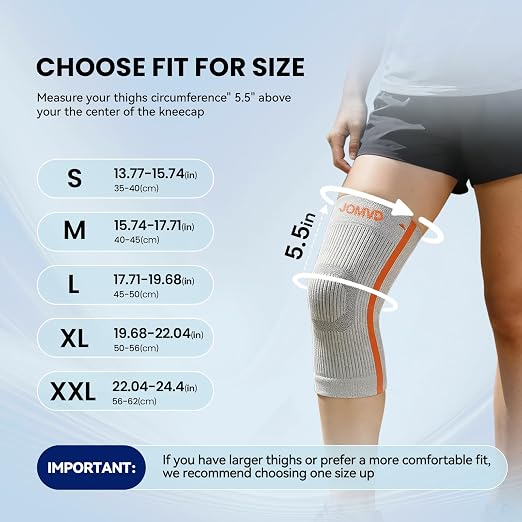 JOMVD Knee Compression Sleeve for Arthritis Pain – Knee Brace for Knee Pain Relief, Meniscus Tear, Inflammation, Circulation, Swelling & Injury Recovery – Anti-Slip Breathable Support for Women & Men,X-Large
