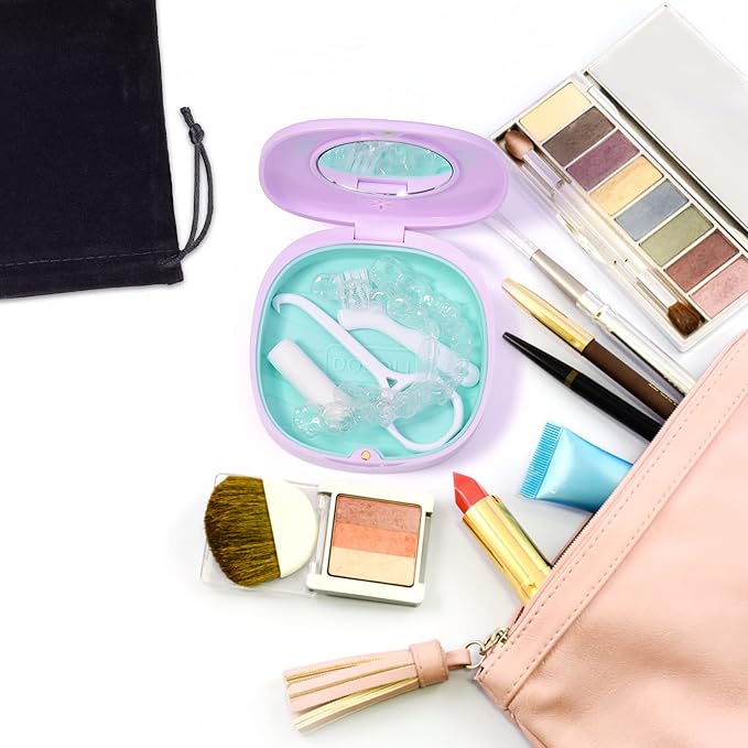 Doboli Retainer Case, Purple, Compatible with Invisalign, Night Guard, Mouth Guard, 1 Count