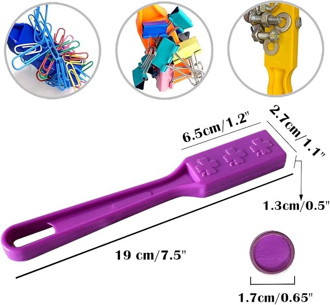 Yuanhe Magnetic Bingo Chips Set - 5 Colors Magnetic Wands with 500 Metal Chips for Counting and Sorting, Educational Activities