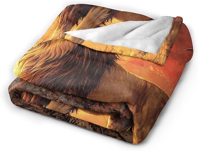 Lion Blanket Soft Cozy Lion Fleece Throw Blanket Warm Lightweight Animal Flannel Plush Bedding Stuff Decor Blankets Gifts for Lover Girls Boys Kids Women Adults Bed Travel 40"x50"