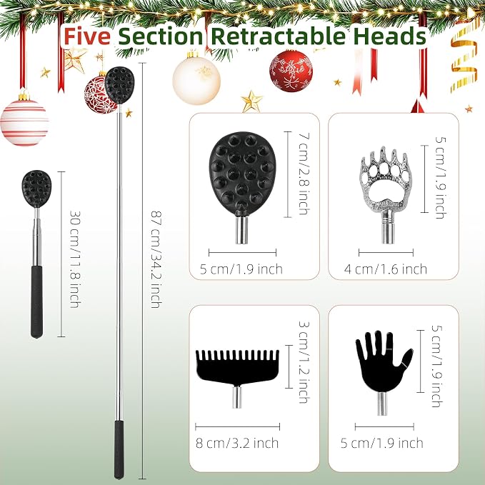 WOVTE Back Scratcher Stocking Stuffers for Men Women Adults