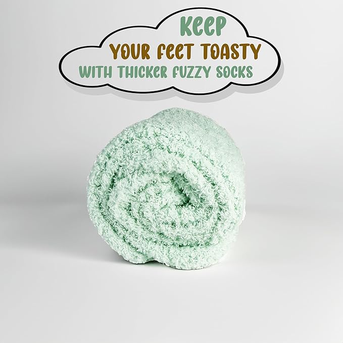 12 Pairs Fuzzy Socks for Women, Soft Fluffy Cozy Thick Warm Winter Holiday Stocking Stuffer Bulk Pack