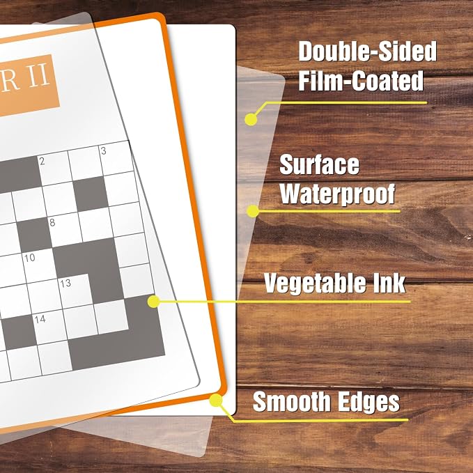 2-in-1 Mindful Puzzles Set with 24 Crossword and 8 Word Search, 1-12 Players, Memory Activities for Seniors with Alzheimer's and Dementia