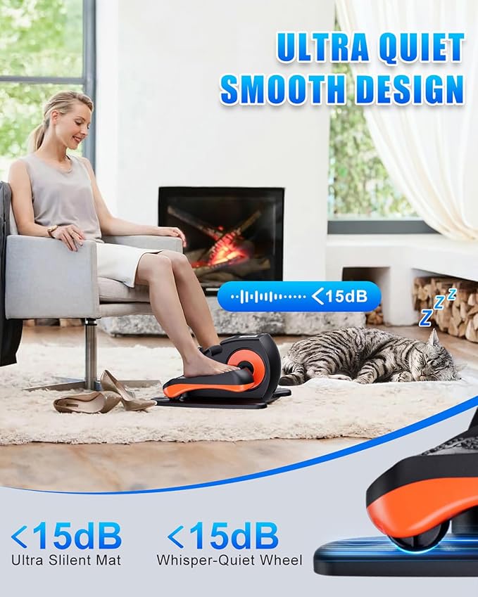 Putnen Under Desk Elliptical Machine, Electric Elliptical Leg Exerciser for Seniors with 12 Adjustable, Portable Quiet Elliptical Exercise Machine, Seated Pedal Exerciser with Remote Control