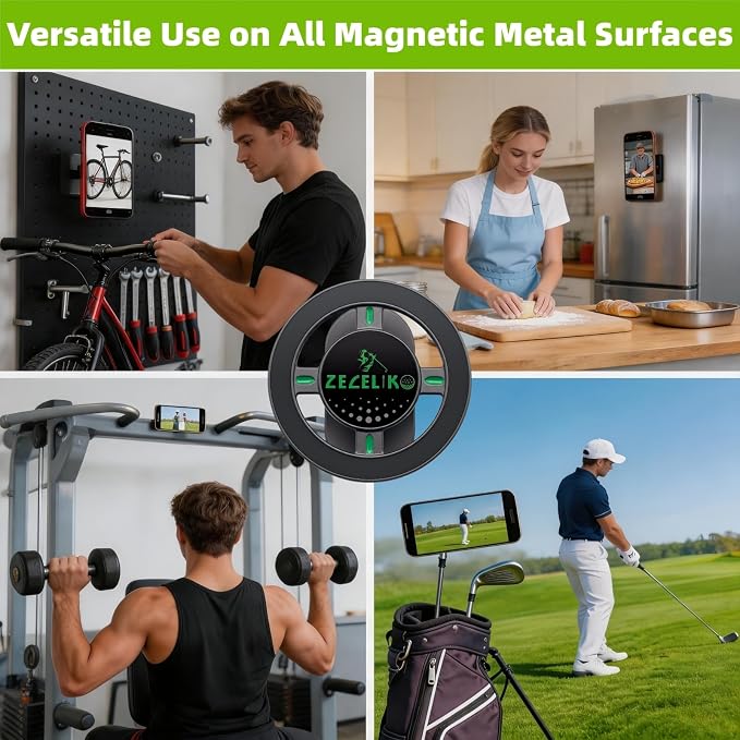 Upgraded Magnetic Golf Cart Phone Holder | 360° Rotatable Base,Golf Gifts for Men Dad Him, Golf Cart Accessories Essentials for EZGO, Club Car, Yamaha