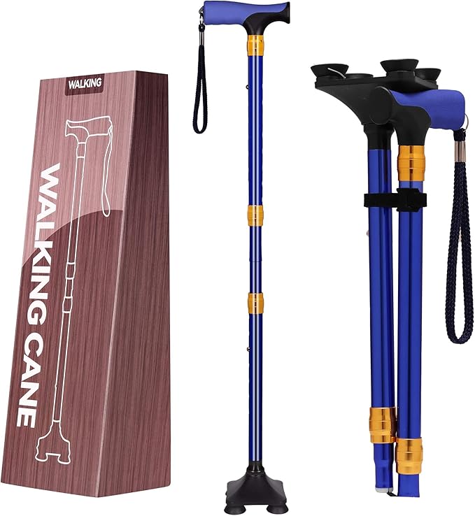 LIXIANG Walking Cane for Women for Stability Seniors Balance Folding Foldable Canes for Men Heavy Duty Adjustable Travel Collapsible Fashionable Fancy Decorative Unique Cool Cane