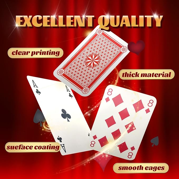 SeptCity Jumbo Playing Cards, Super Big Giant Game Theme Full Deck Huge Poker Oversize Decorations of Magic Party (1 Pack) (16 Times)