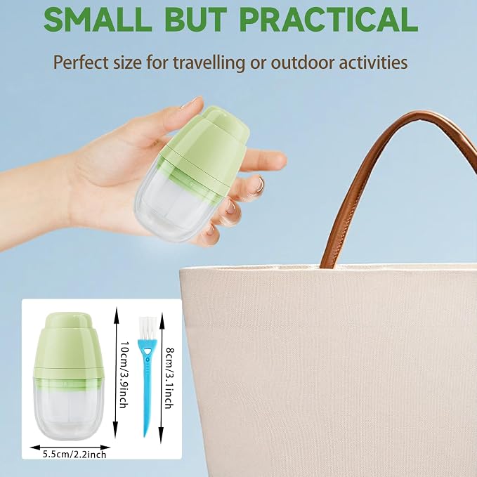Pill Cutter with Water Cup, 1/4 Pill Splitter for Small and Large Pills Precision Quarter Cutter Splitter with Dispenser, 3-Compartment Storage | Stainless Steel Blade (Green)