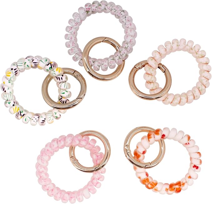 BIHRTC Wrist Key Chain Spring Flexible Spiral Wrist Coil Sauna Keychain