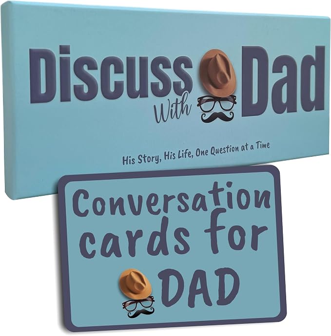 Discuss with Dad - The Game for Dad to Do Together | Conversation Cards for Families to Learn More About The Father in Your Life!