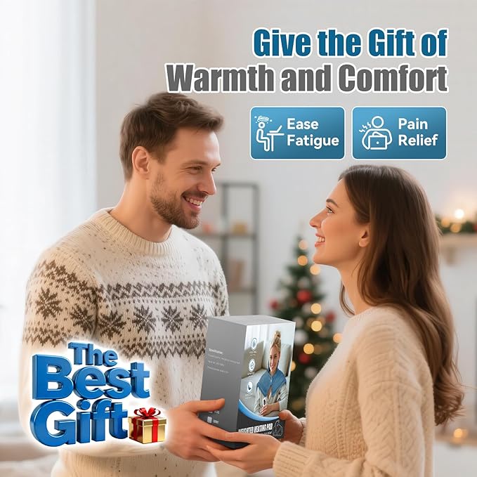 Weighted Heating Pad for Neck & Shoulders - 6 Heat Settings, 4 Timers, Auto Off - Electric Heating Pad for Back Pain Relief - Gift for Women/Men, Mom/Dad, Birthday, Christmas