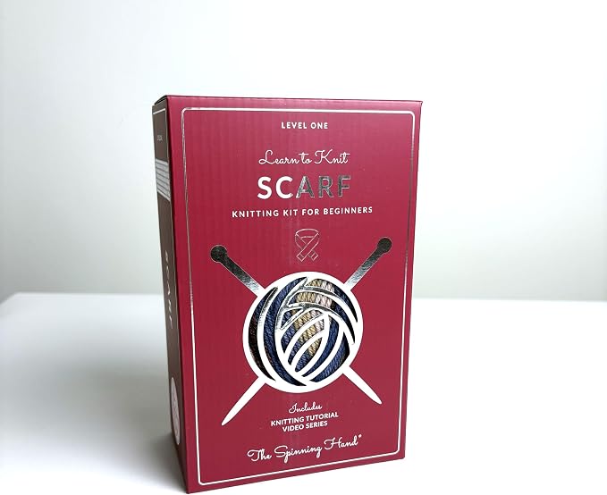 The Spinning Hand Knitting Kit for Beginners Adults – Educator-Designed, Self-Striping Wool Yarn, Bamboo Needles & Video Tutorials (Timber)