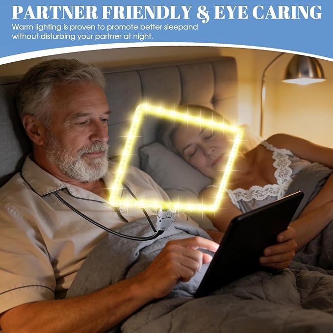 Magnifying Glass with Light Hands Free, Rechargeable Full Page Magnifier | 8" x 11" Extra Large • 106 LEDs • 6 Color Modes • Storage Bag • Ergonomically design • Flexible Gooseneck • Grey