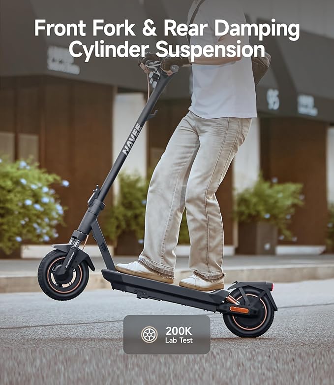 NAVEE GT3/ST3 Series Electric Scooter, 20/25 MPH Top Speed, 47/38/30 Miles Max Range, 1000W/1350W Motor with Dual Suspension, 10" Tires All Terrain, Heavy Duty, Foldable for Adults Teens (UL2272)