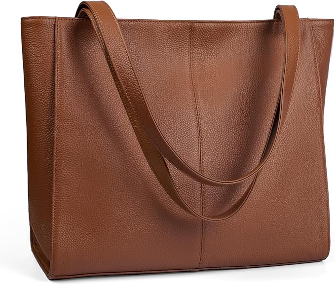 befen Genuine Leather Tote Bag for Women Work, Women's Leather Shoulder Bags Purses Satchel Handbags with Laptop Compartment