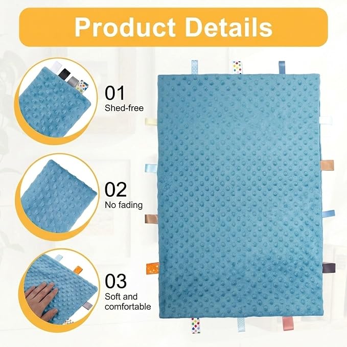 Fidget Blanket for Adults with Dementia, Sensory Blanket Mat for Alzheimers Patients, Dementia Activites for Senior, Gift for Dementia Patients,Sensory Toys for Autism (Lake Blue)