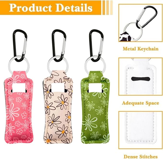 Chapstick Holder Key Chain Lipstick Holder Lip Balm Holder Keychain | Stocking Stuffers Gift, Compatible with Chapstick, Lip Balm and Lipstick, Bag Charm Accessories, Gifts for Women Friend