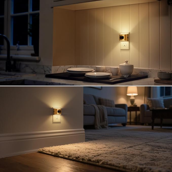 Motion Sensor Night Light, Night Lights Plug into Wall, 3000K | 3 Mode Plug-in Night Light with Motion Sensor, Dusk to Dawn, for Bedroom, Bathroom, Hallway, 4 Packs