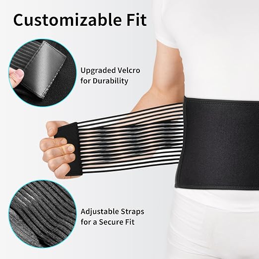 AllyFlex Sports® Back Brace Lower Back Pain Relief - Back Brace for Women and Men Under Clothes Lower Lumbar Support to Improve Posture - XL/XXL