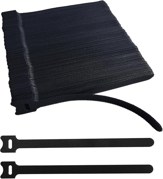 200 PCS 8 Inches Black Reusable Cable Ties, Adjustable Cord Straps, Cable Organizer, Cord Wrap and Hook Loop Cords Management,Adjustable Cord Ties for Organizing Home,Office,Garden,Data Centers