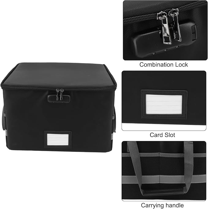 Multifunctional and Fireproof Document Box with Lock, Portable Secure File Storage Case for Home and Office, Stylebestosaxt268gf