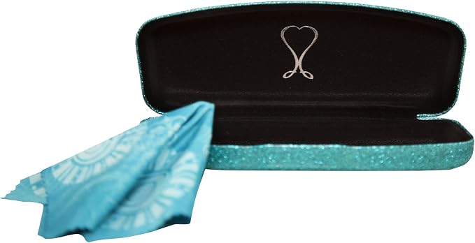 SPUNKYsoul Eye Glasses Case Girl Sparkle Smooth Glitter Hard Shell Eyeglass for Women