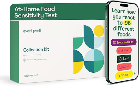Everlywell Food Sensitivity Test - Learn How Your Body Responds to 96 Different Foods - at-Home Collection Kit - CLIA-Certified Labs - Ages 18 Plus