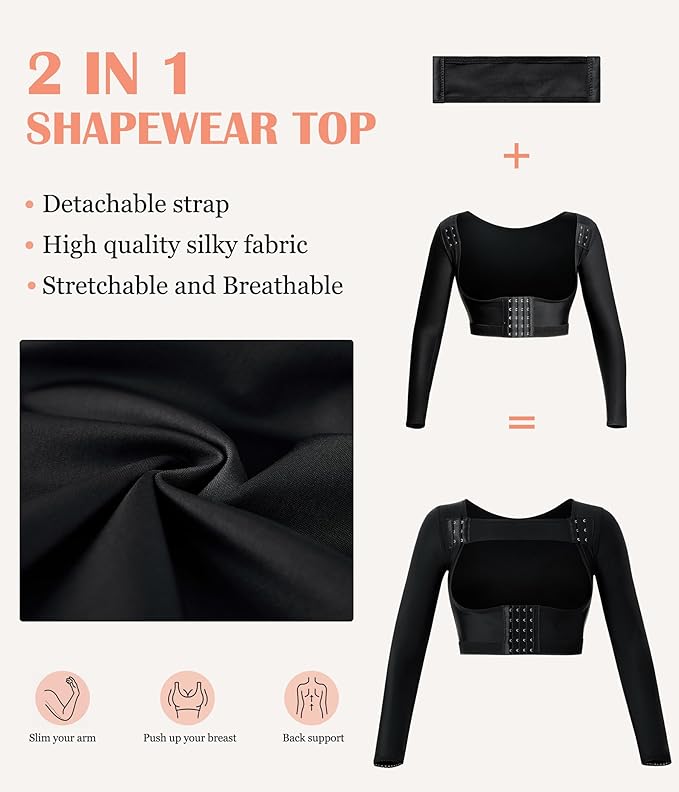 LANCS Women Upper Arm Shaper Post Surgical Compression Sleeves Slimmer Tops | Posture Corrector Vest Shapewear