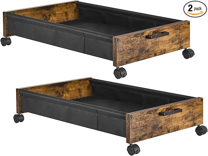 Wooden Under Bed Storage Drawer with Wheels for Space-Saving Storage | Ideal for seasonal clothing, extra blankets, shoes and everyday household essentials