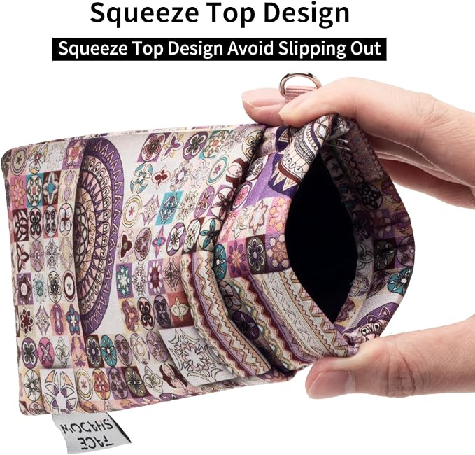 Face Shadow Double Glasses Case Soft Eyeglass Case For Women Men Squeeze Top Sunglasses Case With Cleaning Cloth