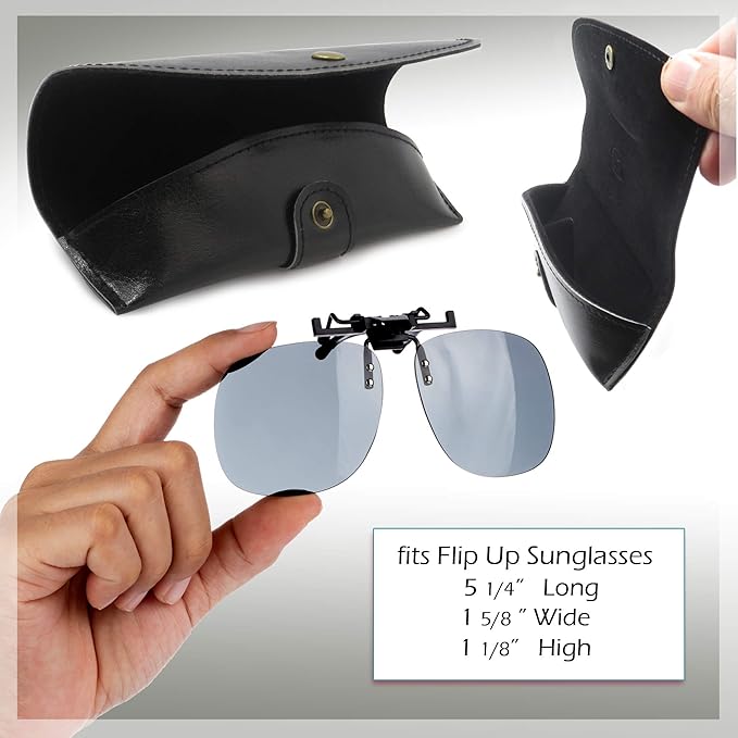 MyEyeglassCase Men Small Glasses case - Eyeglasses Hard Shell Holder Pouch & Cloth-Reading Slim & Narrow Case Heavy Duty