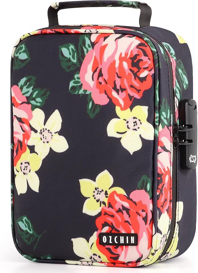OZCHIN Smell Proof Bag with Combination Lock File Organizer Case Container Medicine Odorless Storage Lock Box Great Gift for Friend