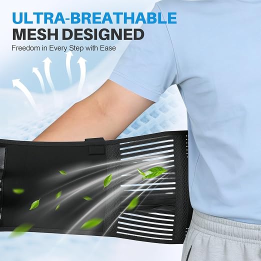 Advanced X-Back Support Back Brace for Lower Back Pain Relief, Lumbar Support Belt with Strong Velcro, Ultra Breathable Back Support Brace for Men and Women Herniated Disc, Sciatica, Arthritis L