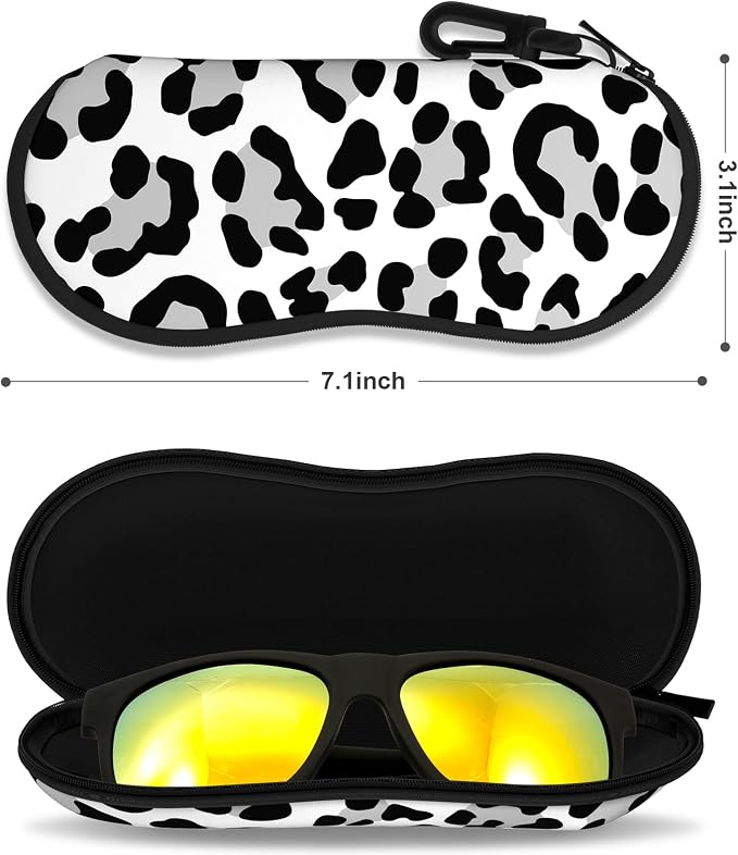 Sunglasses Soft Case, Ultra Light Portable Neoprene Zipper Glasses Case for Men Women