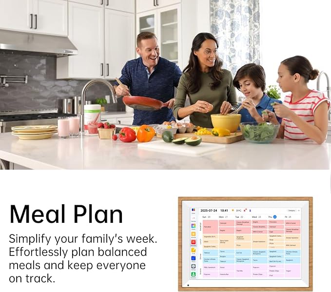 10.1" Digital Calendar – Touchscreen Smart Family Planner, Wall & Desktop | No Subscription Smart Wall Calendar with Chore Chart, Digital Photo Frame, Syncs with Google Calendar, Weekly & Monthly View