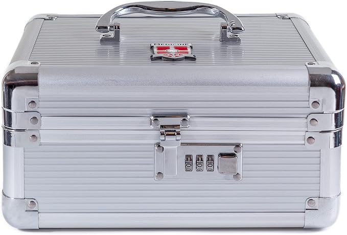 MEDICINE RX SAFE Medication Carrying Case - Medium/Silver