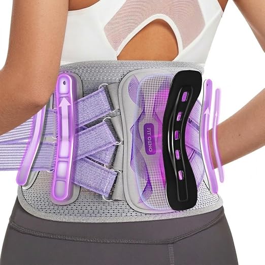 Fit Geno Back Brace for Lower Back Pain Women: Adjustable Lumbar Support Brace for Pain Relief - Breathable Waist Belt for Comfort - XL/2XL/3XL