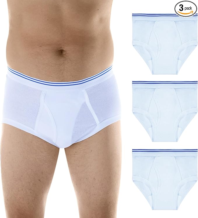Wearever Incontinence Underwear for Men - Reusable & Washable Men's Bladder Control Briefs with Regular Absorbency - Leak Proof Underwear 150 ml (Pack of 3) (White) (4XL)