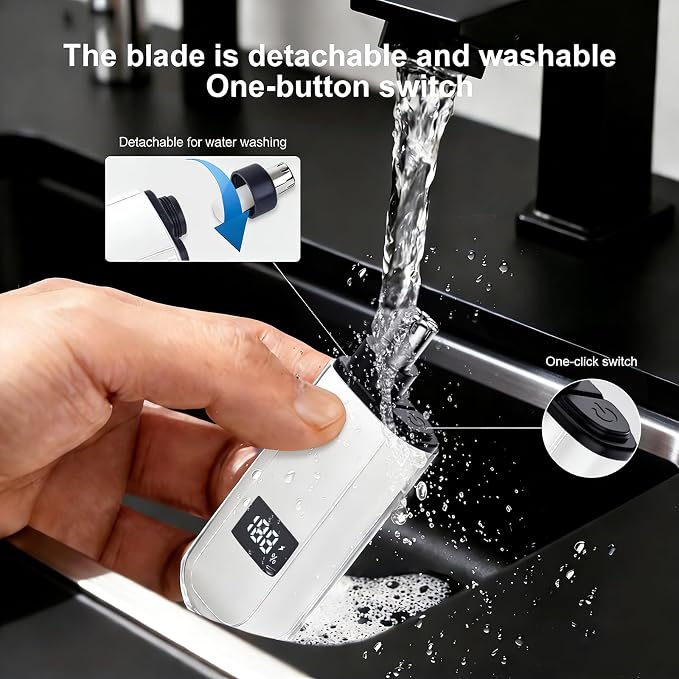 Nose Trimmer IPX7 USB Rechargeable Men Travel Friendly Easy Clean | Upgraded Women Ear Trimmer, Painless Quiet Dual Blade Electric Trimmer, Waterproof USB Rechargeable, Bathroom Home, White