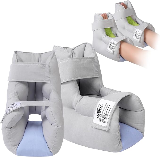 Heel Protector Cushion to Relieve Pressure from Sores and Ulcers, Adjustable Foot Pillow for Bedridden Patients Supplies, Ankle Pillow for Heel Pain