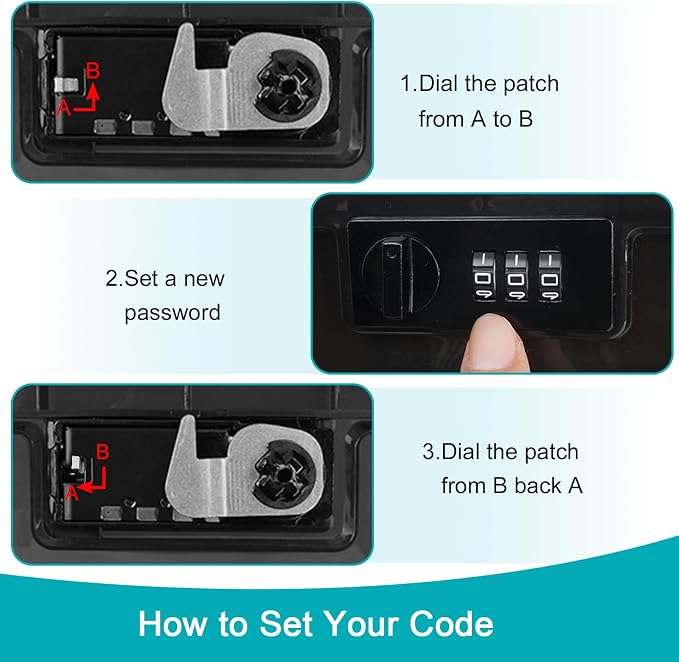 Lalifebuss Combination Lock Boxes for Personal Items, Lockable Storage Box for Office Locker/School/Medicine/Snacks/Phone Jail/Electronic/Home (1 Pack/Black)