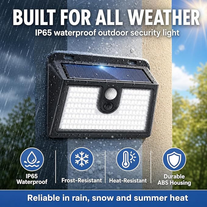[6 Packs] Solar Motion Sensor Outdoor Lights, Super Bright Solar Lights Outdoor Waterproof, 3 Lighting Modes Security Wall Light for Outside Walking Dog Fence Backyard Deck Garden Door Step Garage