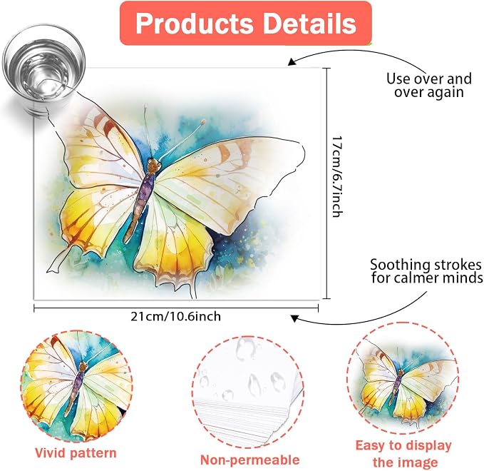 36Pcs Dementia Activities for Seniors,Reusable Water Coloring Set for Dementia Memories Activities, Adults Seniors Toys Games with Painting Brush Drawing Gifts (Forest)
