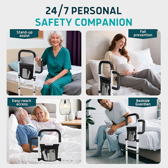 EDIFOLLY Bed Rails for Elderly Adults Safety，Bed Assist Rails for Seniors Adjustable