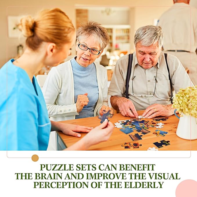 Syhood 10 Pack 16 Large Piece Puzzles for Seniors with Dementia, Alzheimer's Memory Cognitive Games for Elderly, Easy Jigsaw Puzzles Gift for Dementia Patients Elderly Adults in Nursing Home(Fresh)